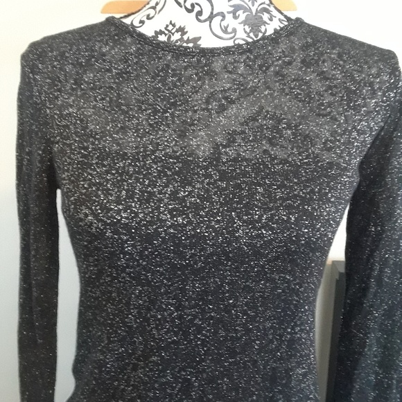 sparkly black long sleeve top